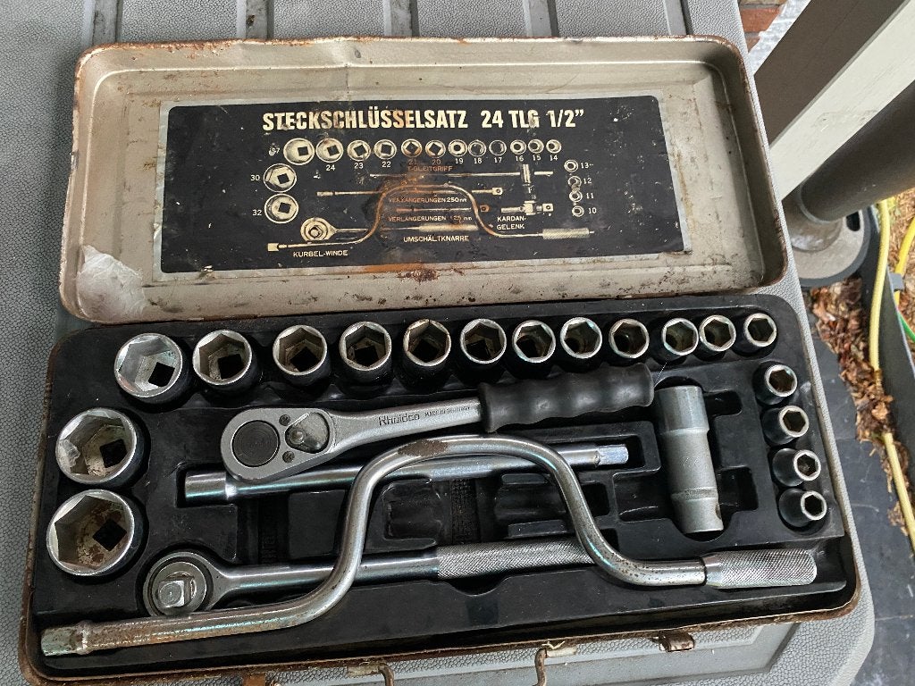 Doos dopsleutels 1/2", Doe-het-zelf en Bouw, Ophalen, Gebruikt, Sleutel/ratel