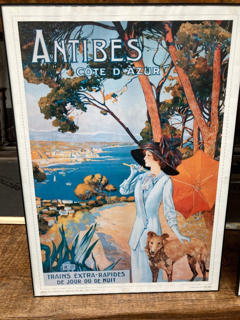 2 vintage posters cote d’ azur, Antiquités & Art, Enlèvement