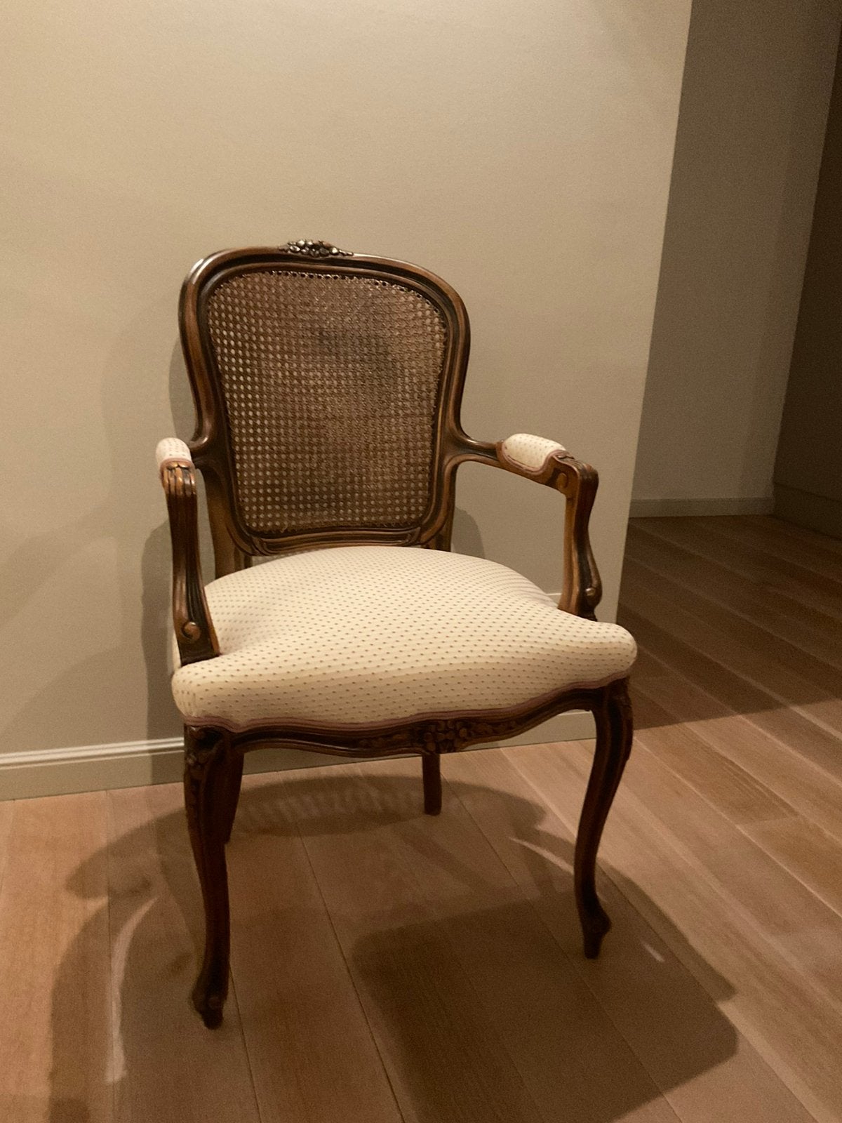 Stoel Louis XV met rieten rug, Antiek en Kunst, Ophalen