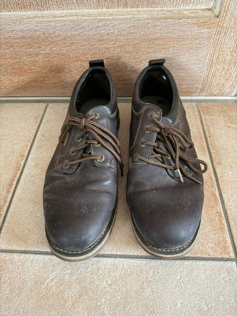 Bruine leren schoenen Dockers - maat 46, Vêtements | Hommes, Enlèvement ou Envoi, Chaussures à lacets, Comme neuf, Brun