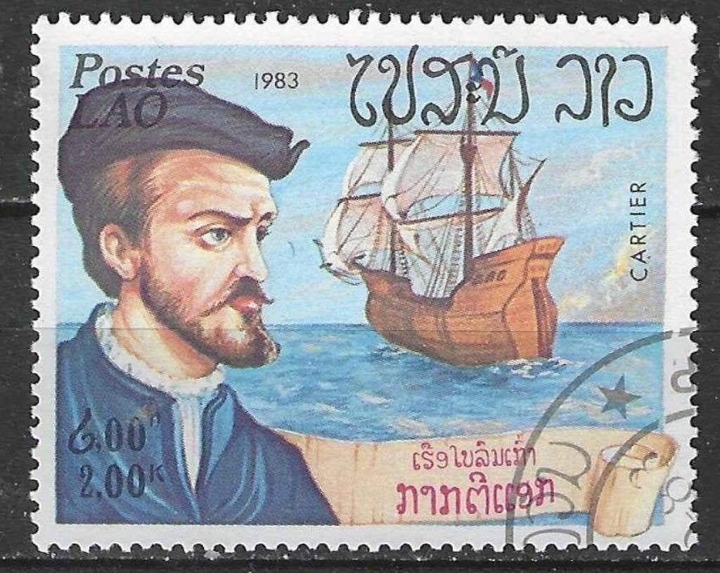 Laos 1983 - Yvert 500 - Jacques Cartier (ST), Verzenden, Gestempeld