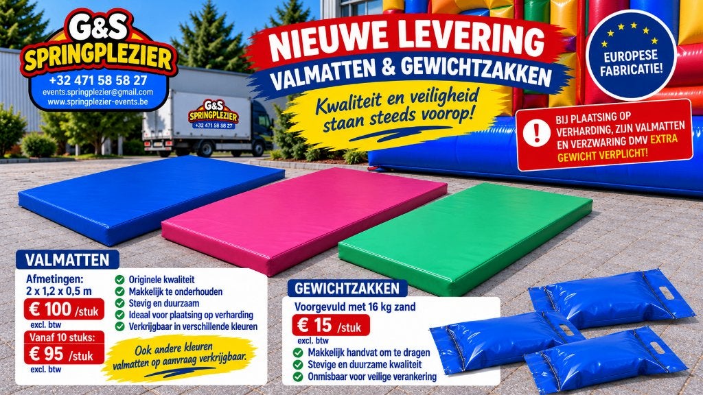 Professionele Valmatten & Gewichtzakken, Ophalen