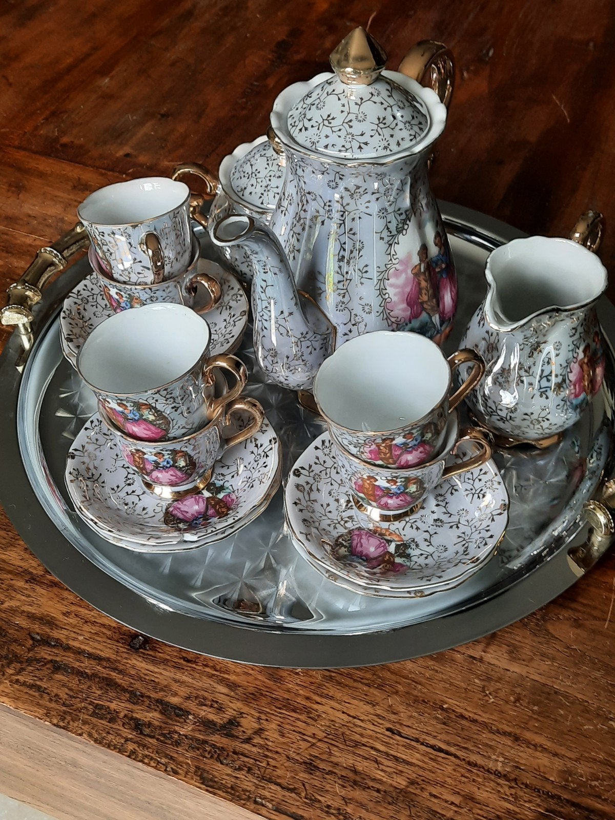 Compleet antiek moka servies, Antiek en Kunst, Antiek | Servies compleet, Ophalen