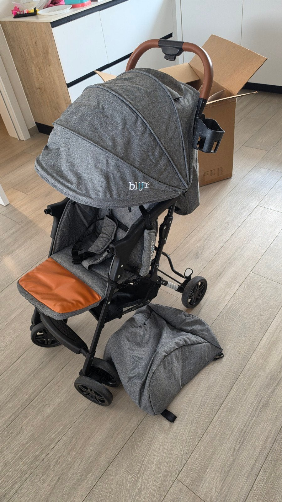 Blij'r Mimi kinderwagen grijs buggy, Ophalen, Zo goed als nieuw, Overige merken, Voetenzak