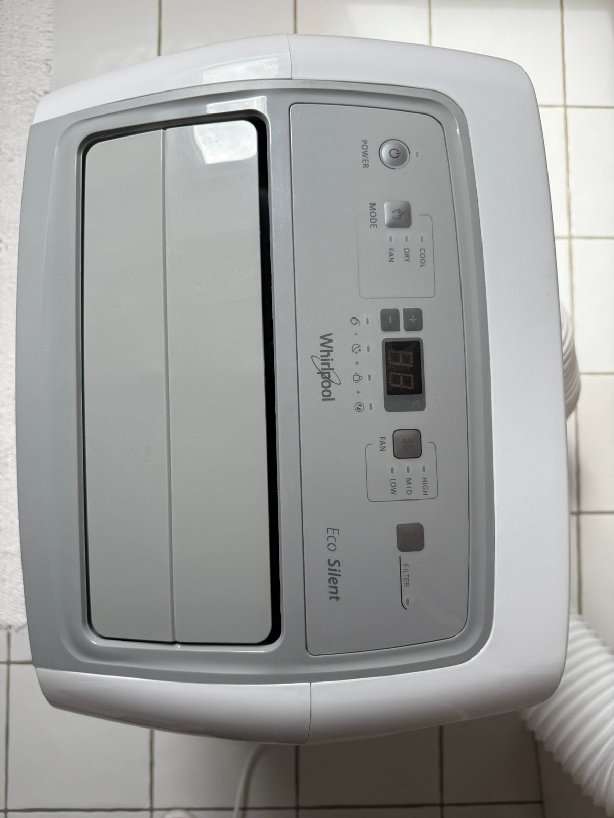 Airco Whirpool PACW29COL, Electroménager, Climatiseurs, Comme neuf, Climatiseur mobile, Moins de 60 m³, Ventilation, Télécommande
