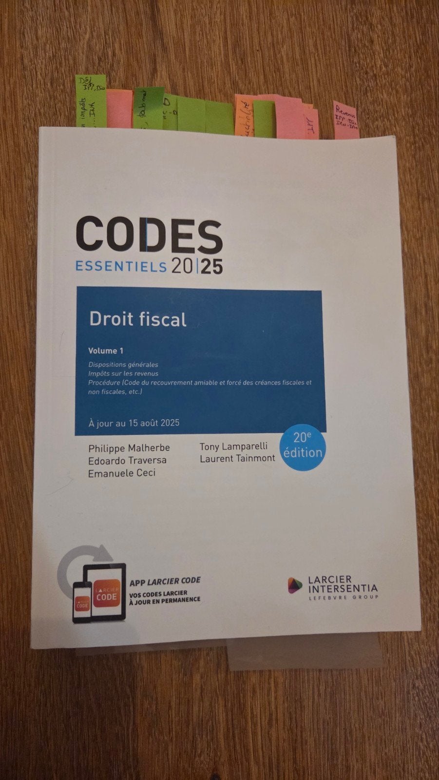 codes de droit fiscal volume 1 et 2 (ichec), Livres, Enlèvement, Neuf, L'arrière