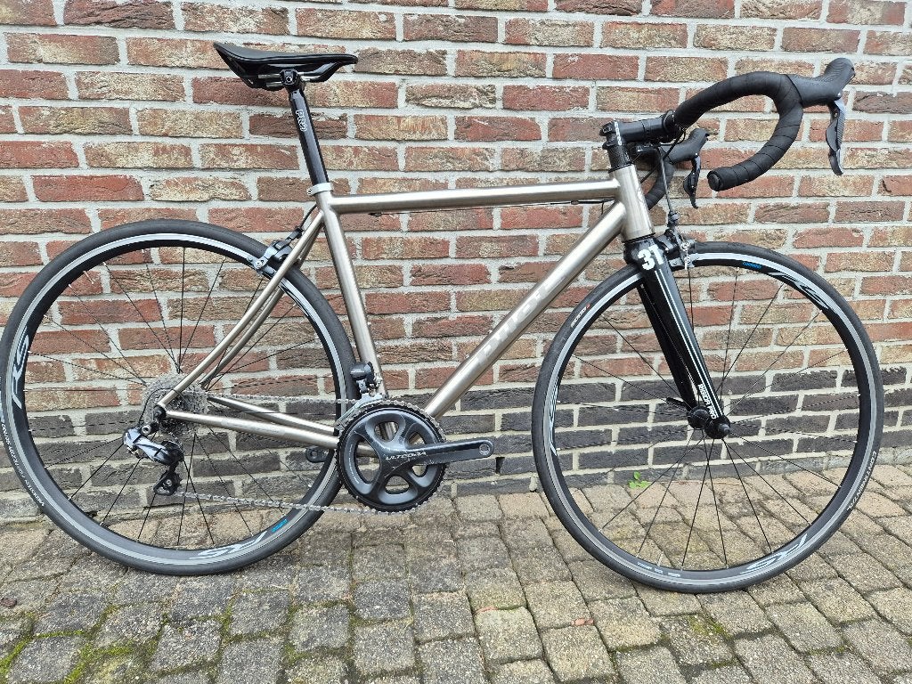 Titanium racefiets maat 54, Fietsen en Brommers, 28 inch, Gebruikt, Velgrem, Meer dan 20 versnellingen