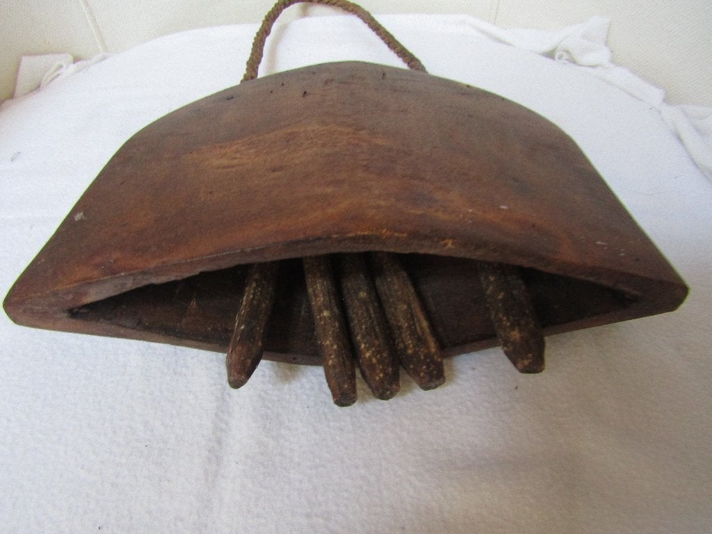 Splendide Cloche de vache en bois, fait main, Antiquités & Art, Enlèvement ou Envoi