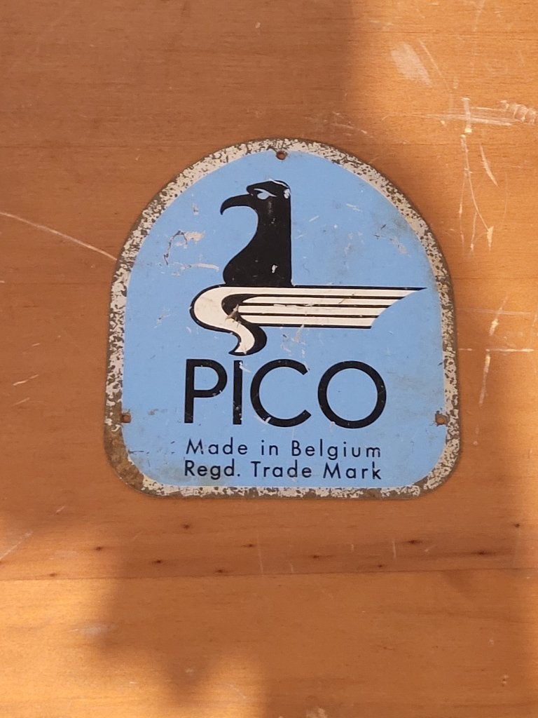 plaque publicitaire en tôle Pico Belgium, Enlèvement ou Envoi, Utilisé, Panneau publicitaire