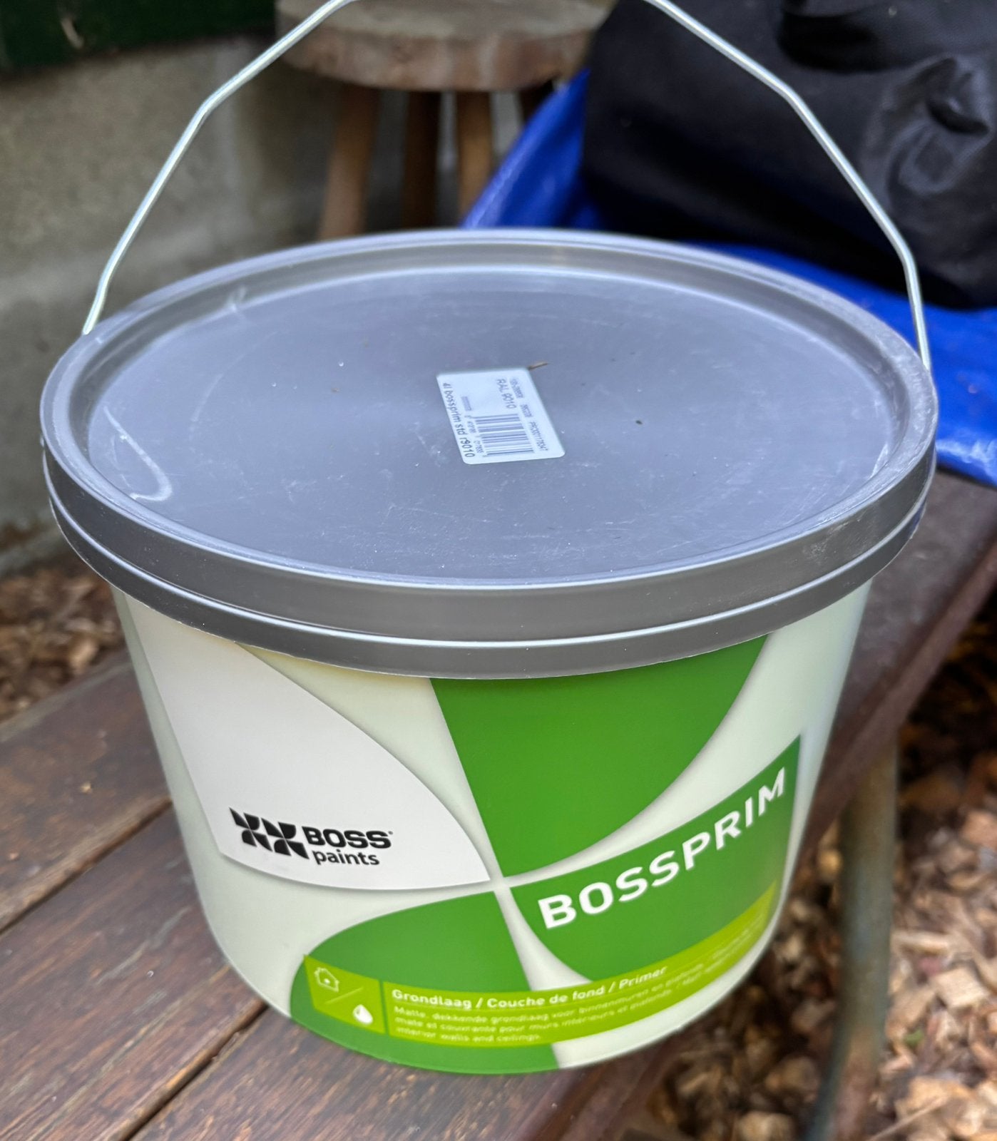 16,5L ongeopende muurprimer Boss Ral 9010 - aangekocht €537, Enlèvement, Neuf, Peinture