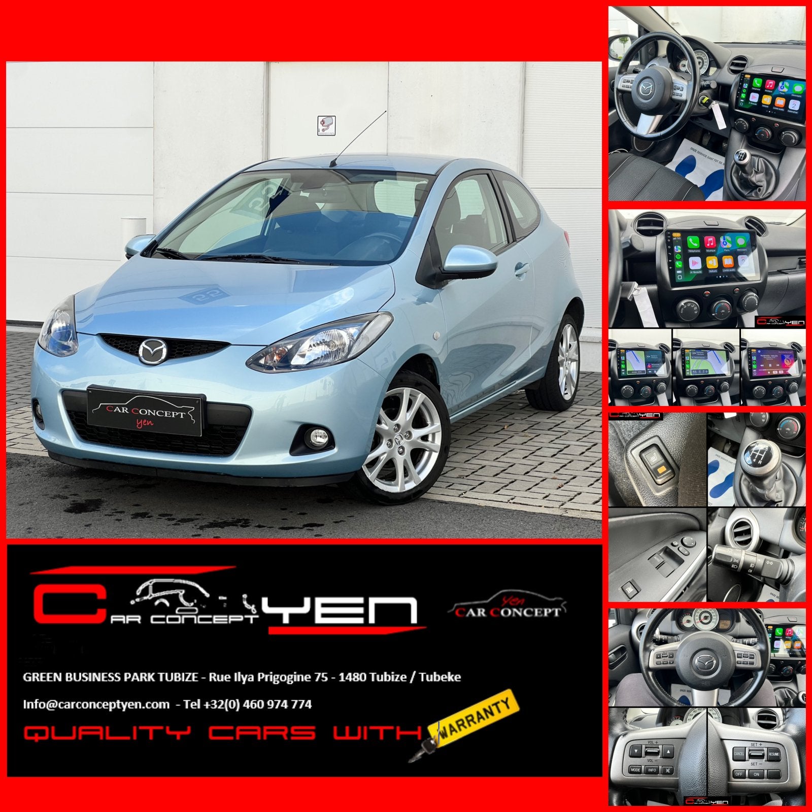 Mazda 2 1.5i Sport*Cruise*CarPlay*Clim, Voorwielaandrijving, Stof, Zwart, 4 cilinders