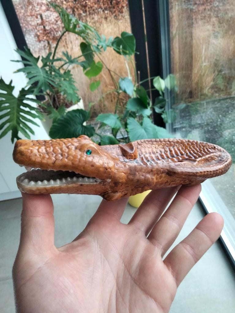 vintage keramiek krokodil asbak, Verzamelen, Ophalen of Verzenden, Huis en Inrichting