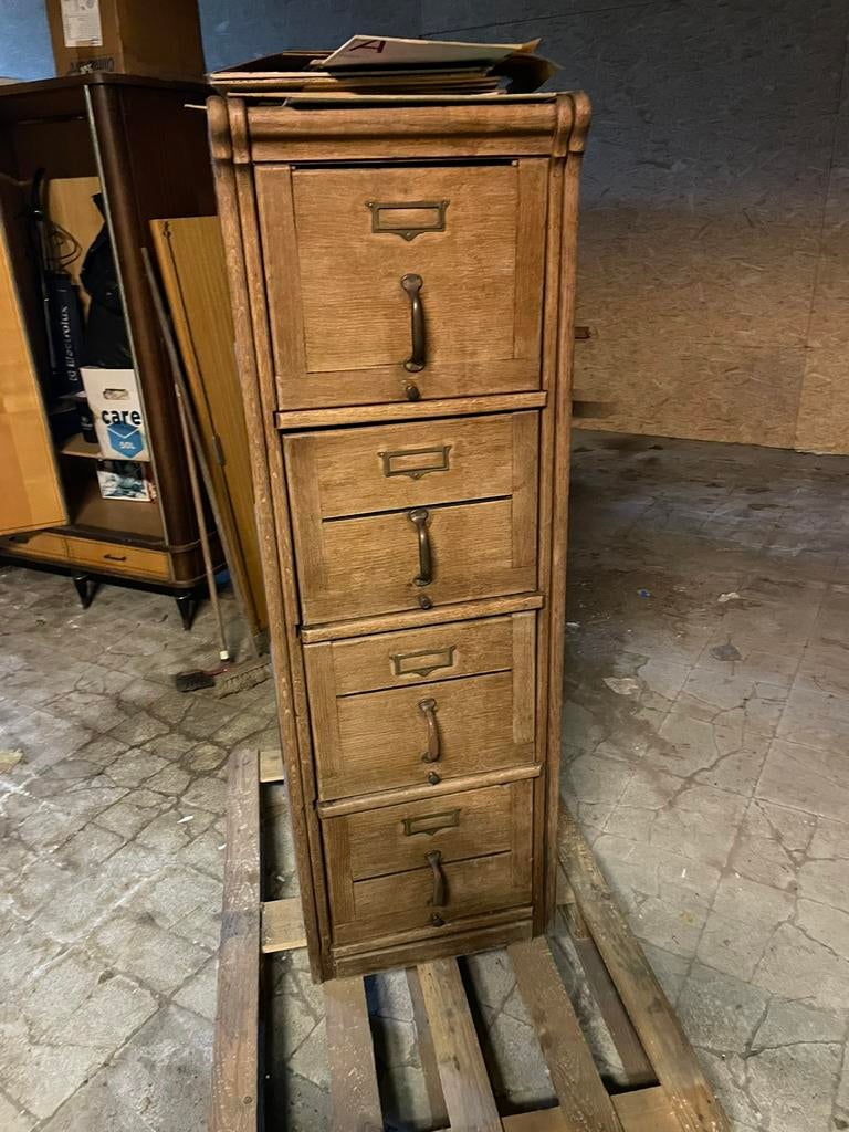 Dossierkast ladekast vintage, Antiek en Kunst, Ophalen