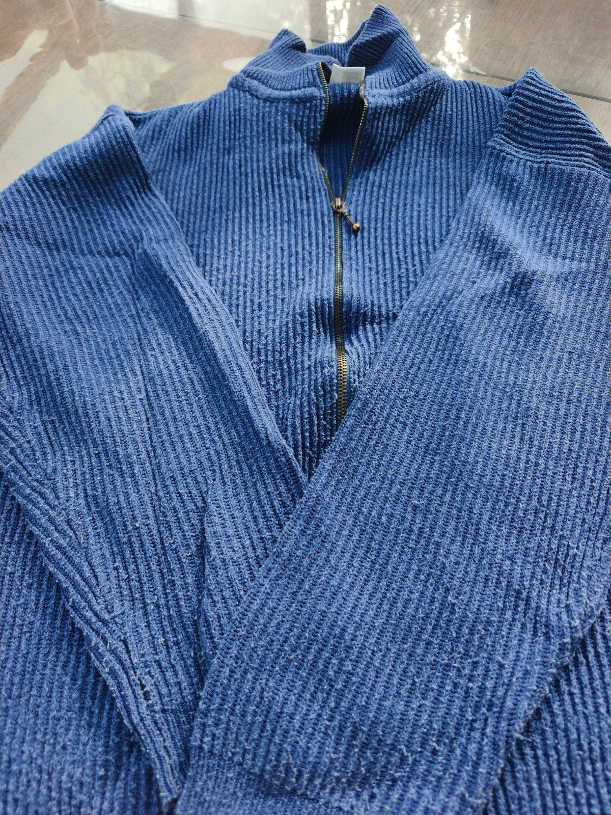 blauwe vest, large, Kleding | Heren, Verzenden, Gedragen, Blauw, 3/m
