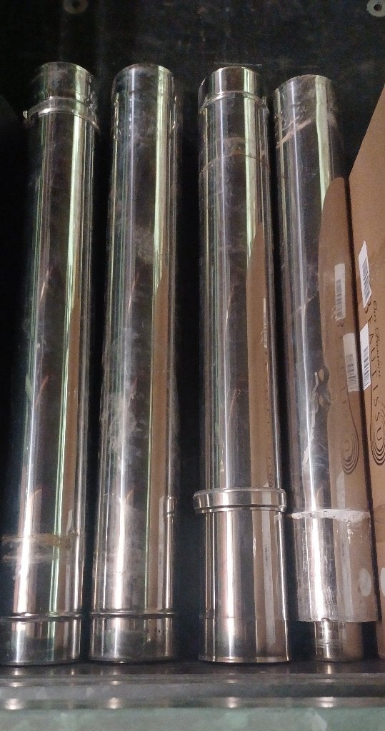 cheminée à double paroi 6 m avec cheminée, Enlèvement, Utilisé, Autoportant, Poêle à granulés