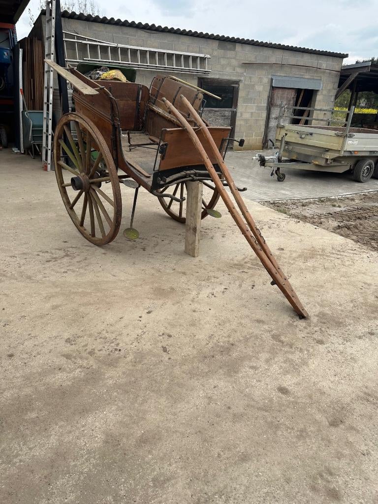 Antieke houten paardenkoets-decoratief of restauratieproject, Utilisé, Autres types, Cheval