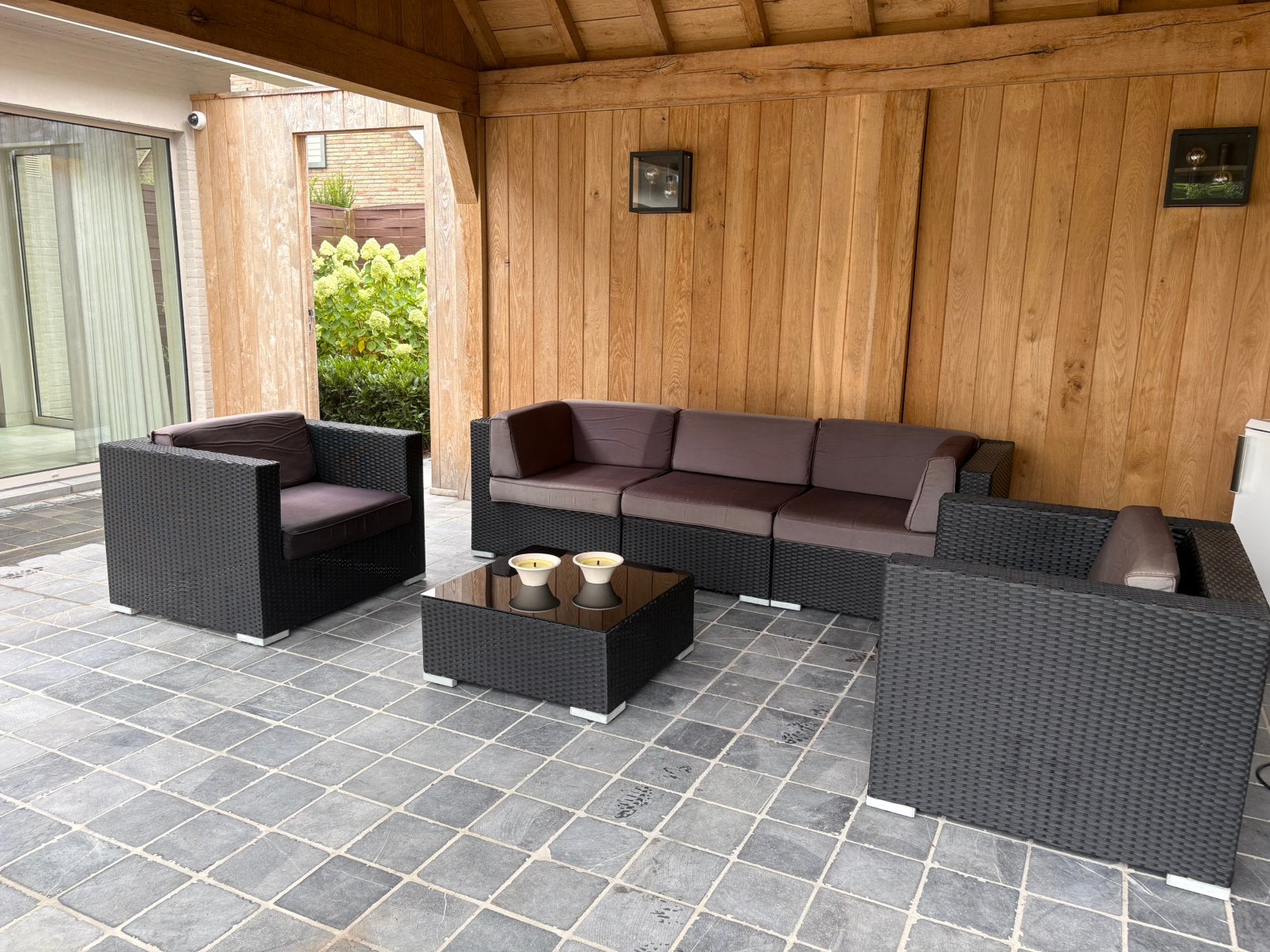 Loungeset, Tuin en Terras, Ophalen, 5 zitplaatsen, Gebruikt, Bijzettafel
