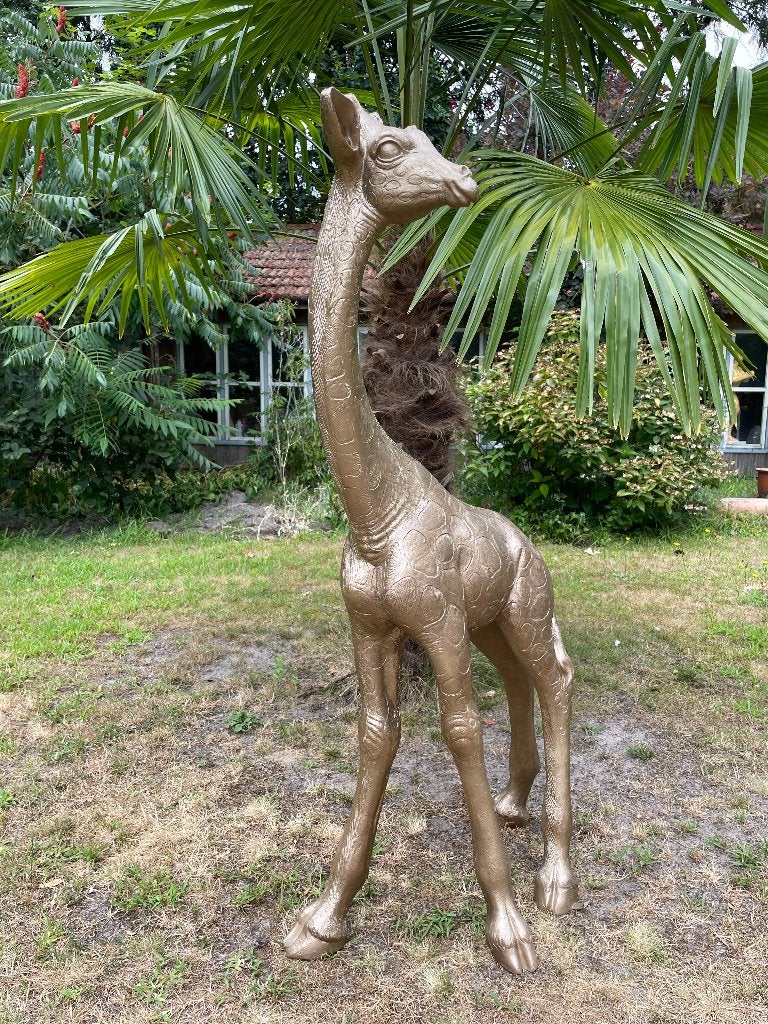 Giraf, giraffe, brons tuin, dieren, zwanger 120cm, Tuin en Terras, Ophalen, Nieuw, Kunststof, Dierenbeeld