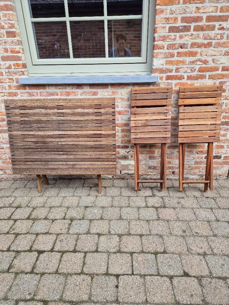 tuinset, Gebruikt, Teakhout, Tuinset, Eettafel