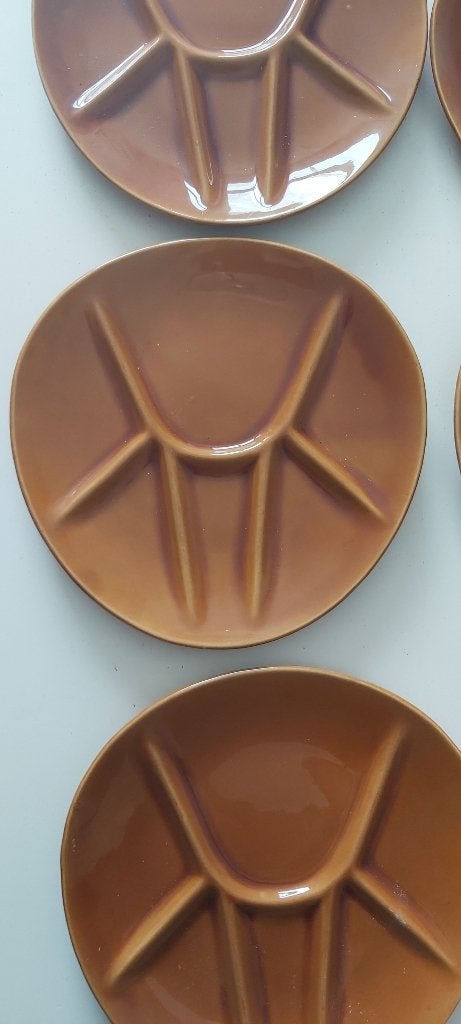 assiettes à fondue vintage, Assiettes(s), Vintage, Comme neuf, Céramique