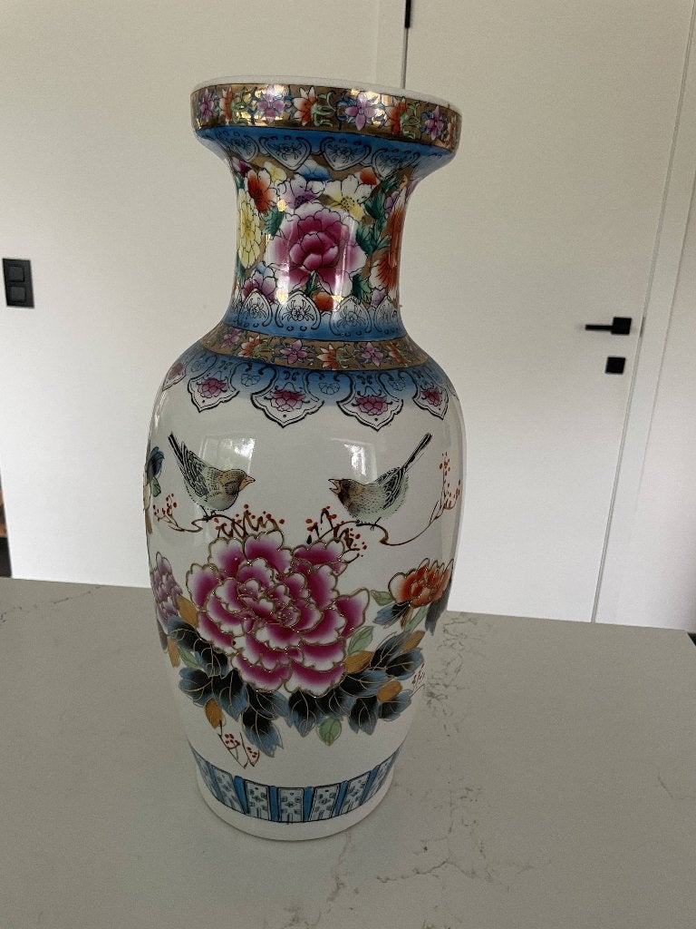 Vase en porcelaine chinoise — avec sceau traditionnel, Antiquités & Art, Enlèvement