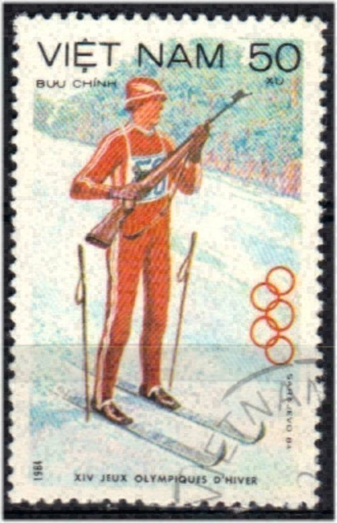 Vietnam 1984 - Yvert 479 - Olympische Winterspelen (ST), Verzenden, Gestempeld