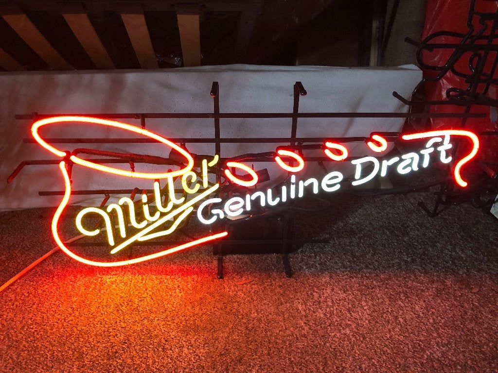 Neon light Miller genuine draft, Ophalen, Gebruikt, Lichtbak of (neon) lamp