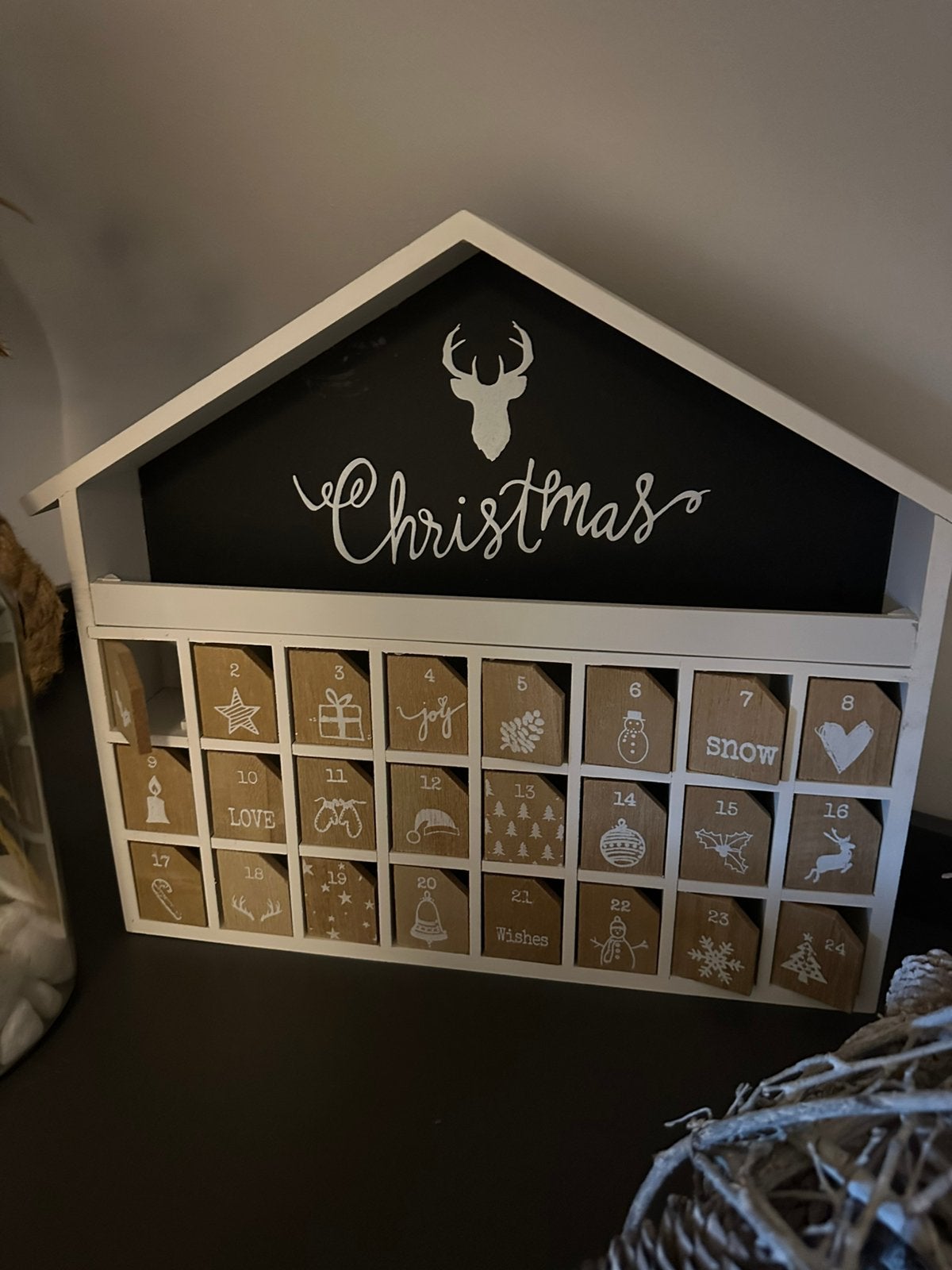 Joli calendrier de l'Avent en bois, Enlèvement ou Envoi, Comme neuf
