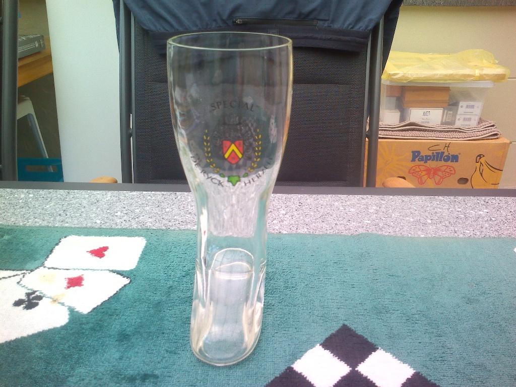 Laarsbierglas van brouwerij De Ryck Herzele., Verzamelen, Biermerken, Ophalen of Verzenden, Zo goed als nieuw, Glas of Glazen