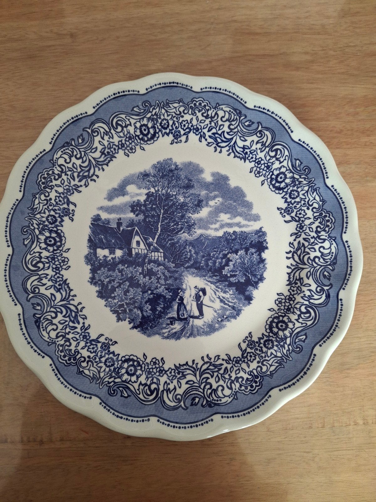 antiek blauw bord, Ophalen