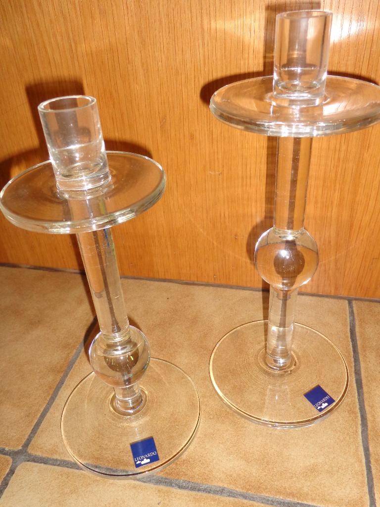 bougeoirs NEUFS LEONARDO : 2 pièces, Ophalen, Overige materialen, 25 tot 50 cm, Wit