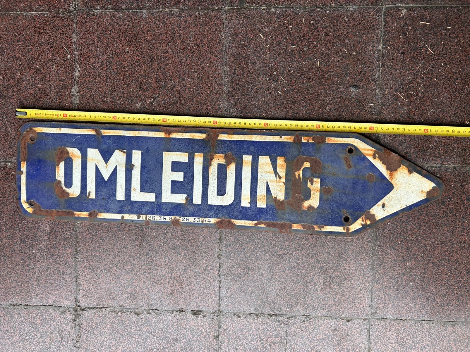 Oud omleiding bord, Verzamelen, Merken en Reclamevoorwerpen, Ophalen, Gebruikt, Overige typen