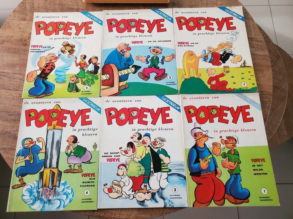 Popeye - Set van 6x 1e druk (1967/1968) 1,3,4,5,6,7, Plusieurs BD, Enlèvement ou Envoi, Utilisé