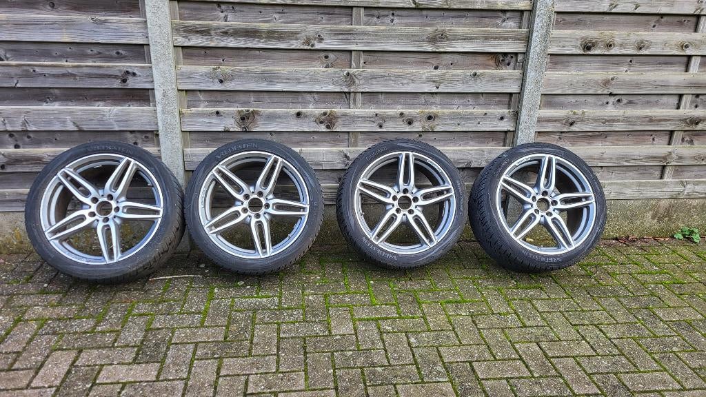 19" Originele AMG velgen Mercedes E met winterbanden, Auto-onderdelen, Banden en Velgen, Gebruikt, Velg(en), 275 mm, Winterbanden