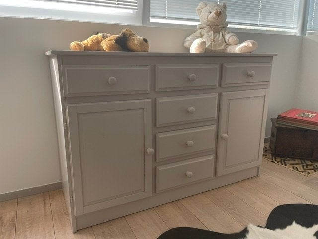 dressoir in naaldhout, Ophalen, Gebruikt, 100 tot 150 cm, Met lade(s)