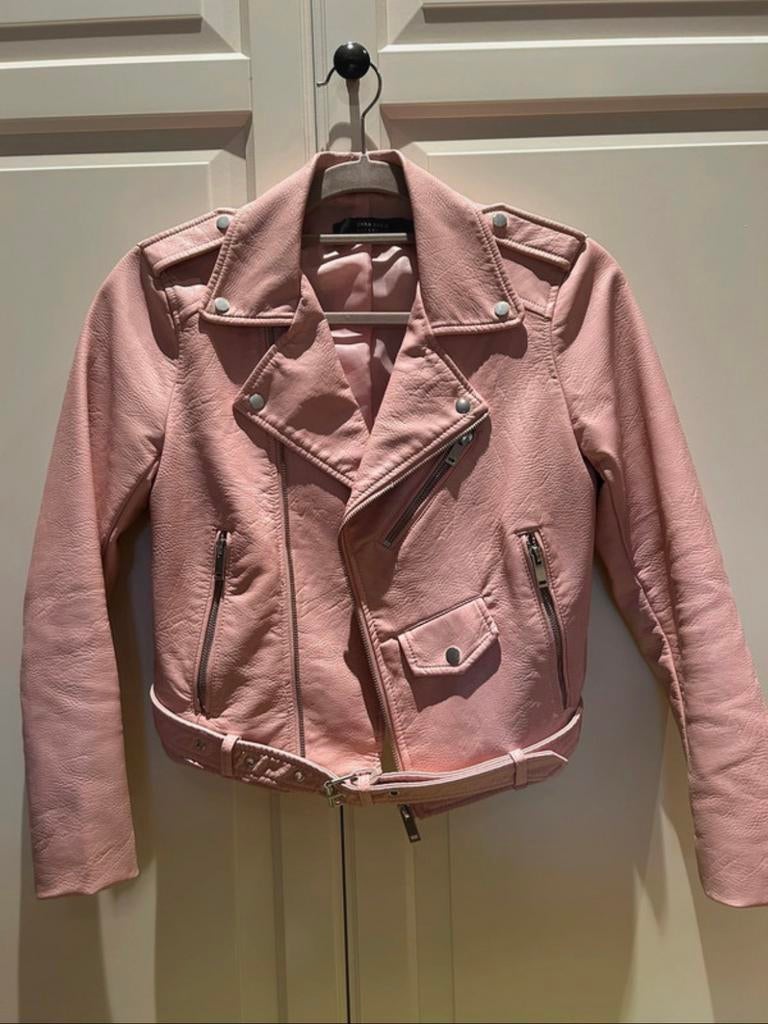 Roze perfecto van imitatieleer, Ophalen of Verzenden, Zo goed als nieuw, Maat 34 (XS) of kleiner, Roze