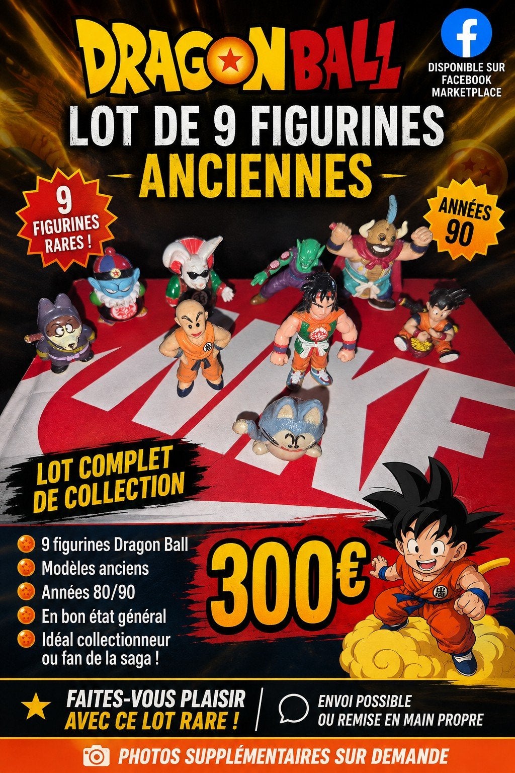 lot de figurine des années 89/90 dragonball, Enlèvement, Utilisé, Autres types