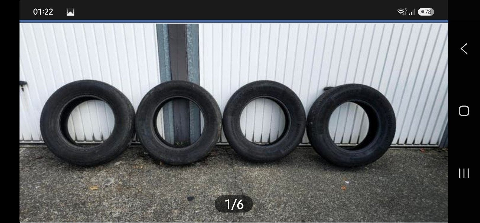 4 pneus continental, Enlèvement, Utilisé