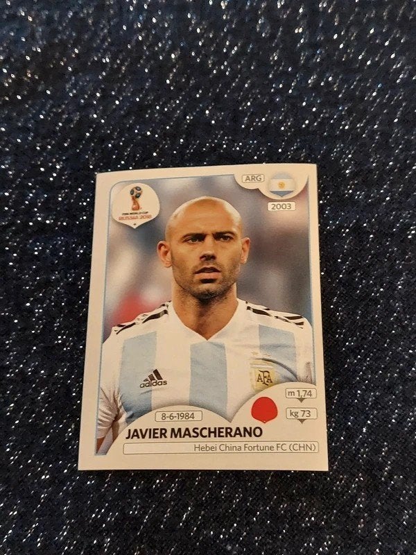 Panini / Sticker : Javier Mascherano/Argentinië/WK 2018, Collections, Enlèvement ou Envoi, Neuf, Affiche, Image ou Autocollant