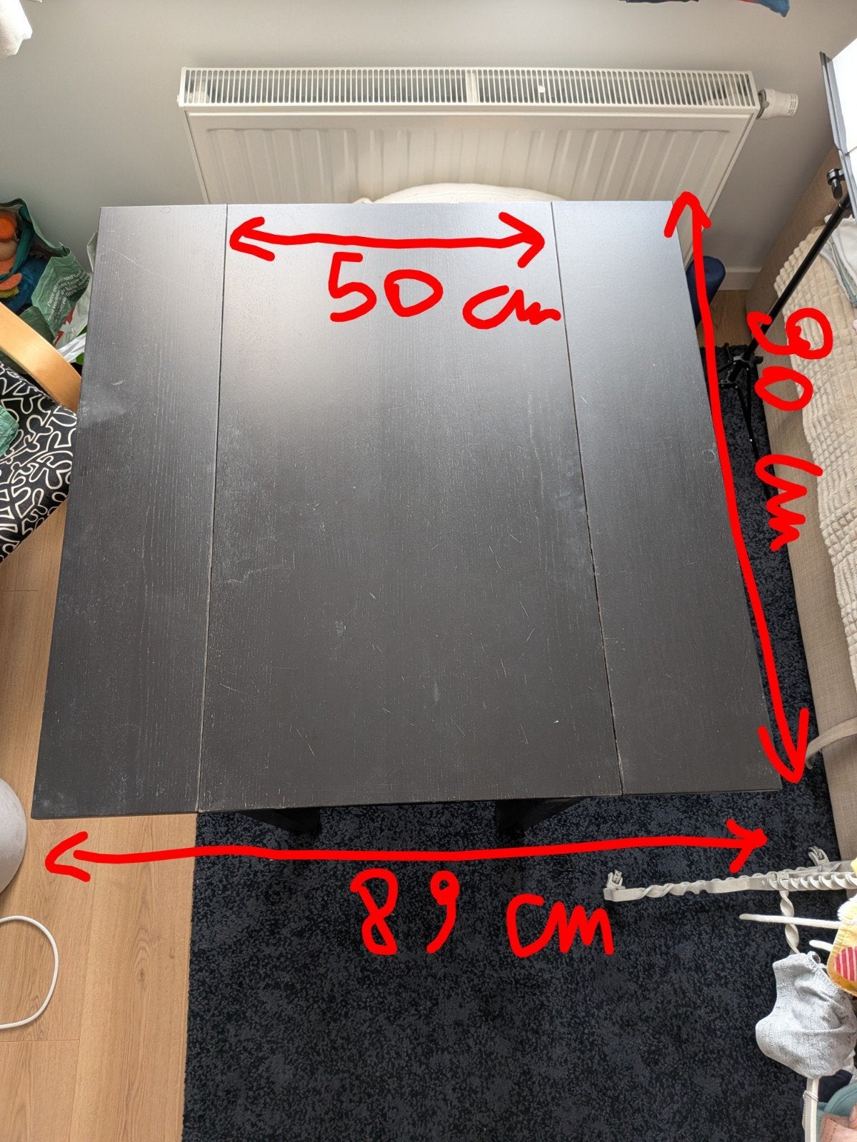 Ikea uitschuifbare houten tafel, Ophalen, Gebruikt, Vier personen, 50 tot 100 cm