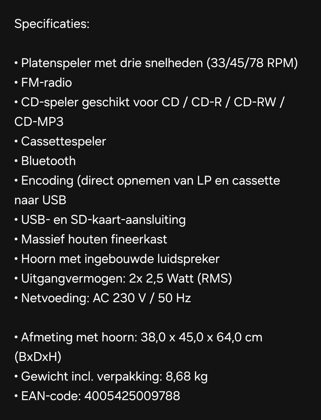 grammofoon platenspeler Radio cd cassette, Antiek en Kunst, Ophalen
