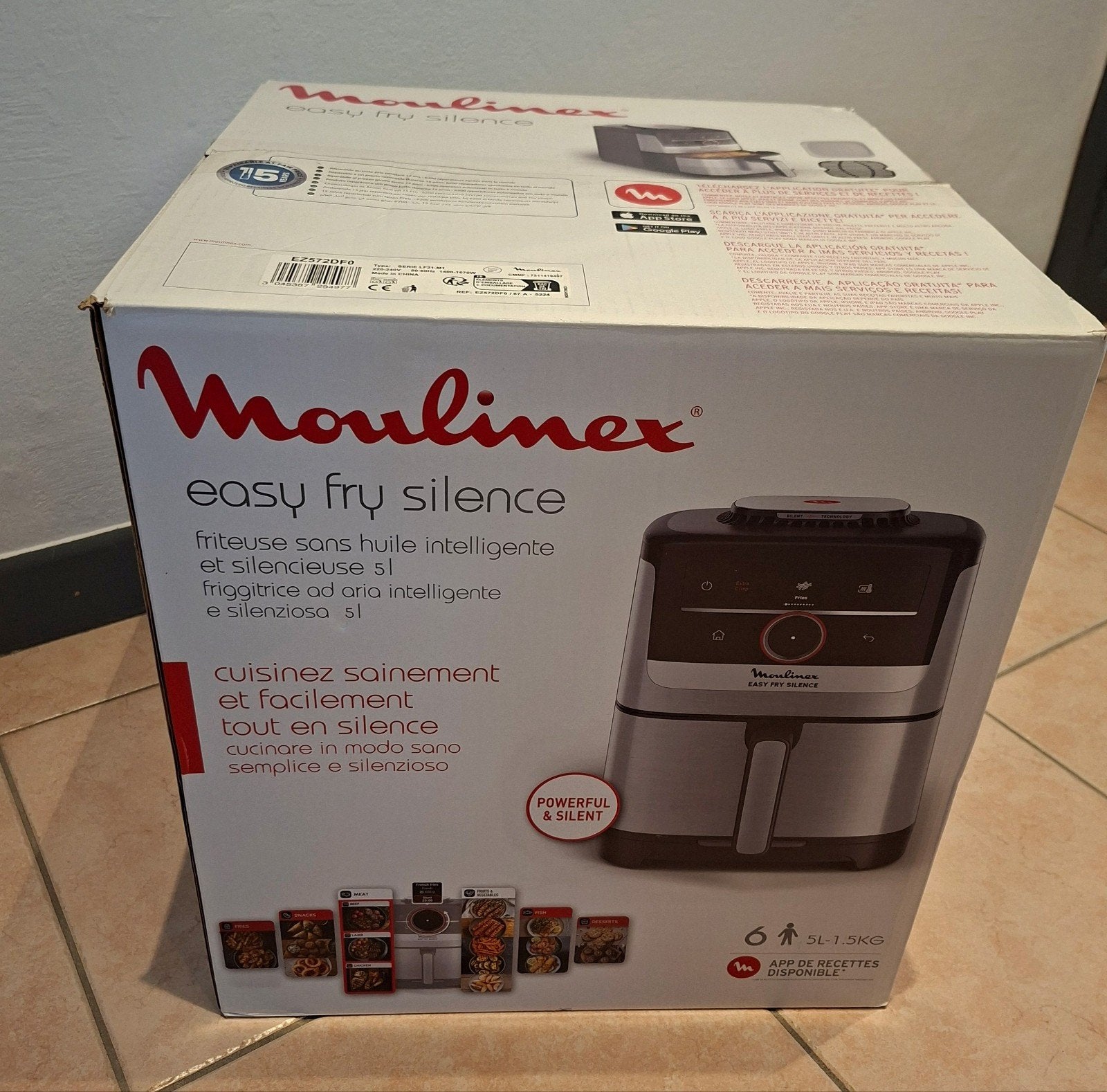 Airfryer Moulinex Easy Fry Silence 5L 6 personnes, Ophalen, Nieuw, Airfryer XL, 1000 t/m 1499 gram