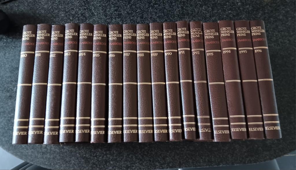 Grote Winkler Prins jaarboeken 1980 tot 1996, Boeken, Encyclopedieën, Ophalen, Zo goed als nieuw, Algemeen
