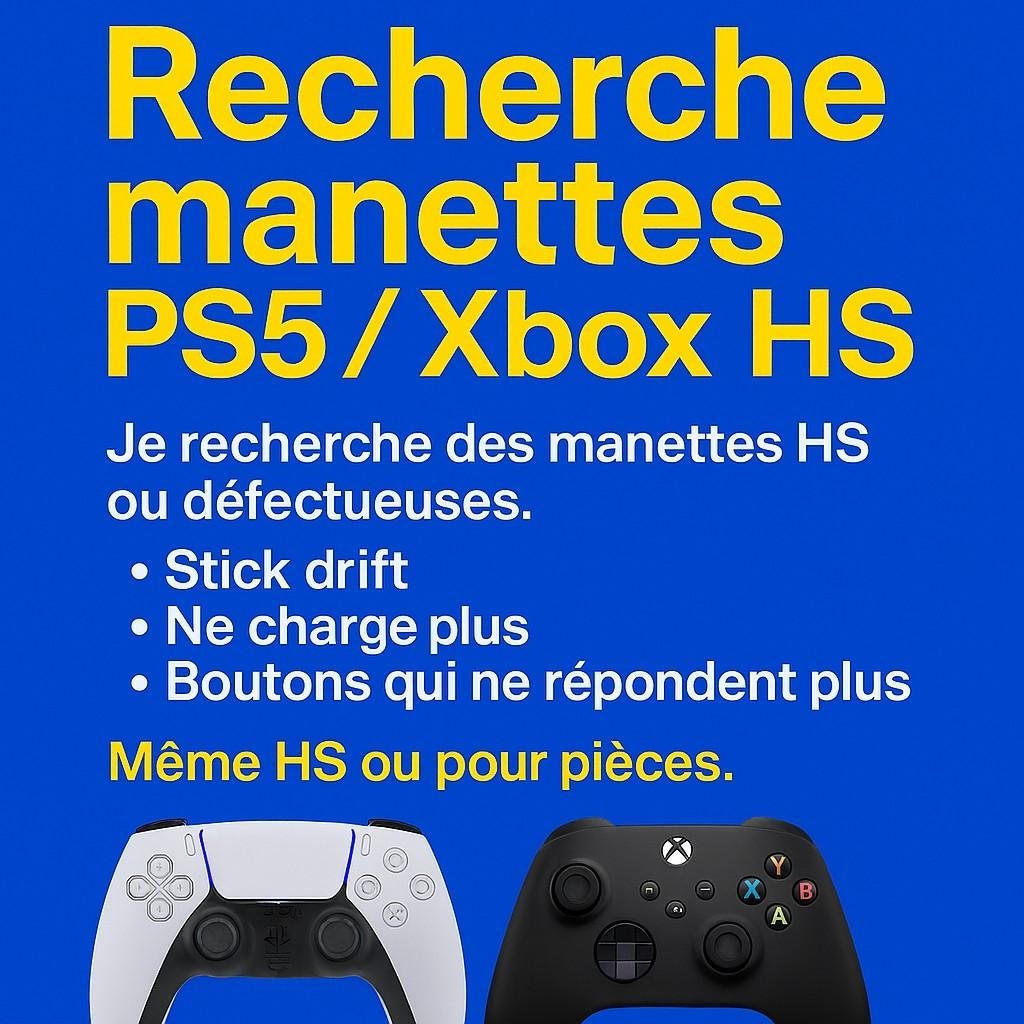 Recherche manettes PS5 / Xbox HS, Consoles de jeu & Jeux vidéo, Enlèvement ou Envoi