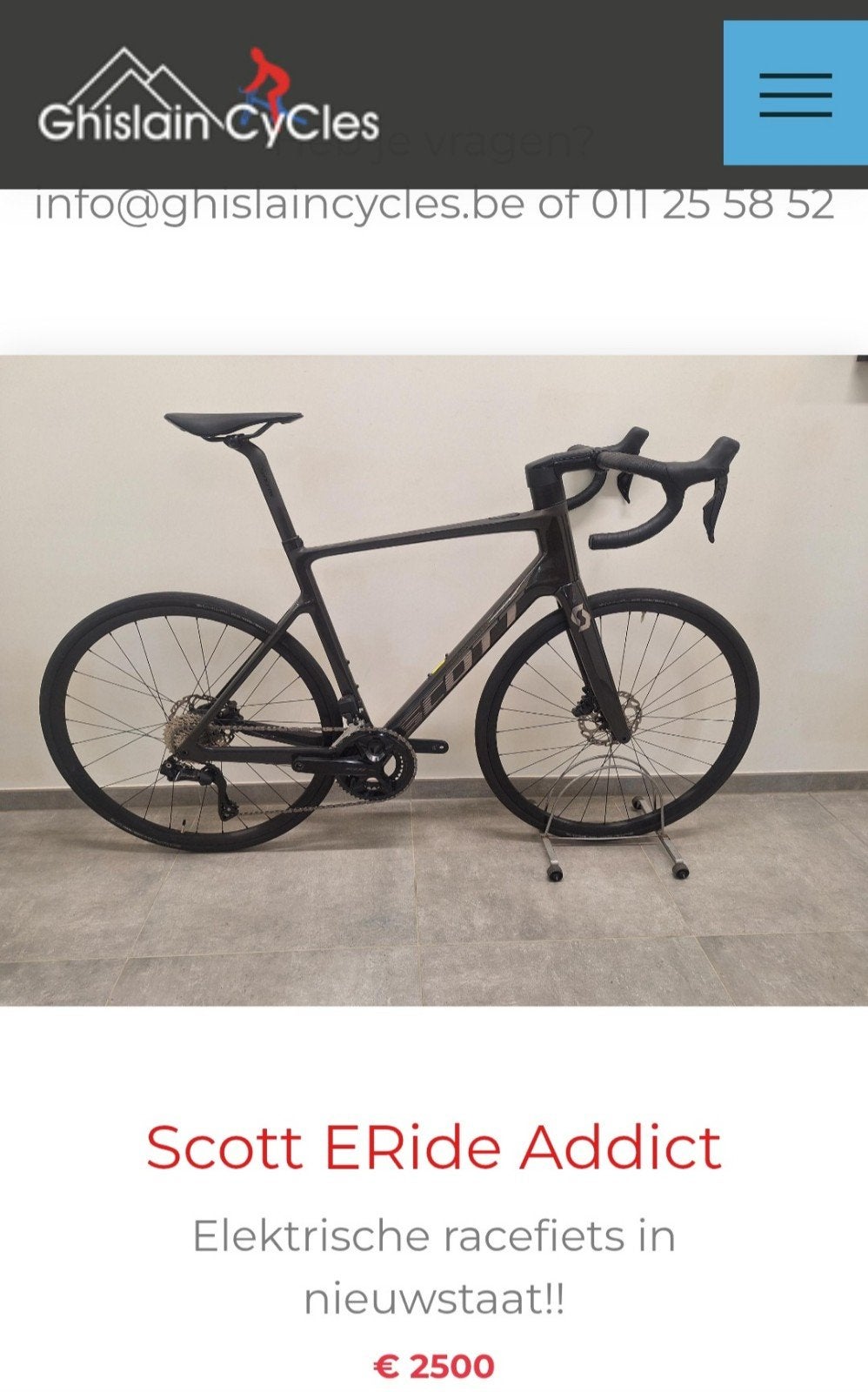 racefiets scott eride addict 20 maat  l, Ophalen, Zo goed als nieuw, Overige typen