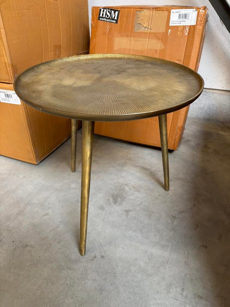 Nieuwe bijzettafel uit gietijzer HSM collectie, Enlèvement ou Envoi, Neuf, Doré, Métal