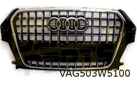 Audi Q3 (6/11-12/14) grille (T94 glanszwart) (inc. logo) Ori, -, -, Nieuw, Audi