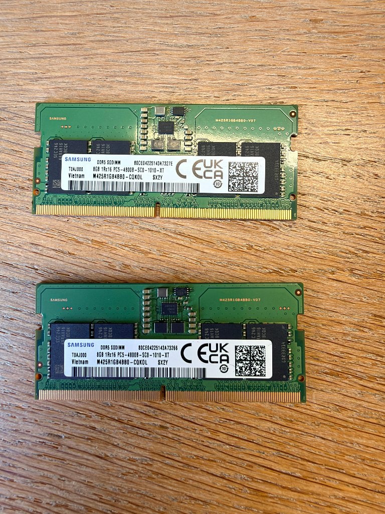 2 latjes van 8GB RAM geheugen, Computers en Software, Gebruikt, 8 GB, Ophalen of Verzenden, DDR5