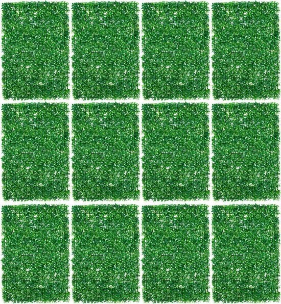 Kunstheg panelen groen, 12 stuks 60 x 40 cm, Ophalen, Nieuw, Kunststof
