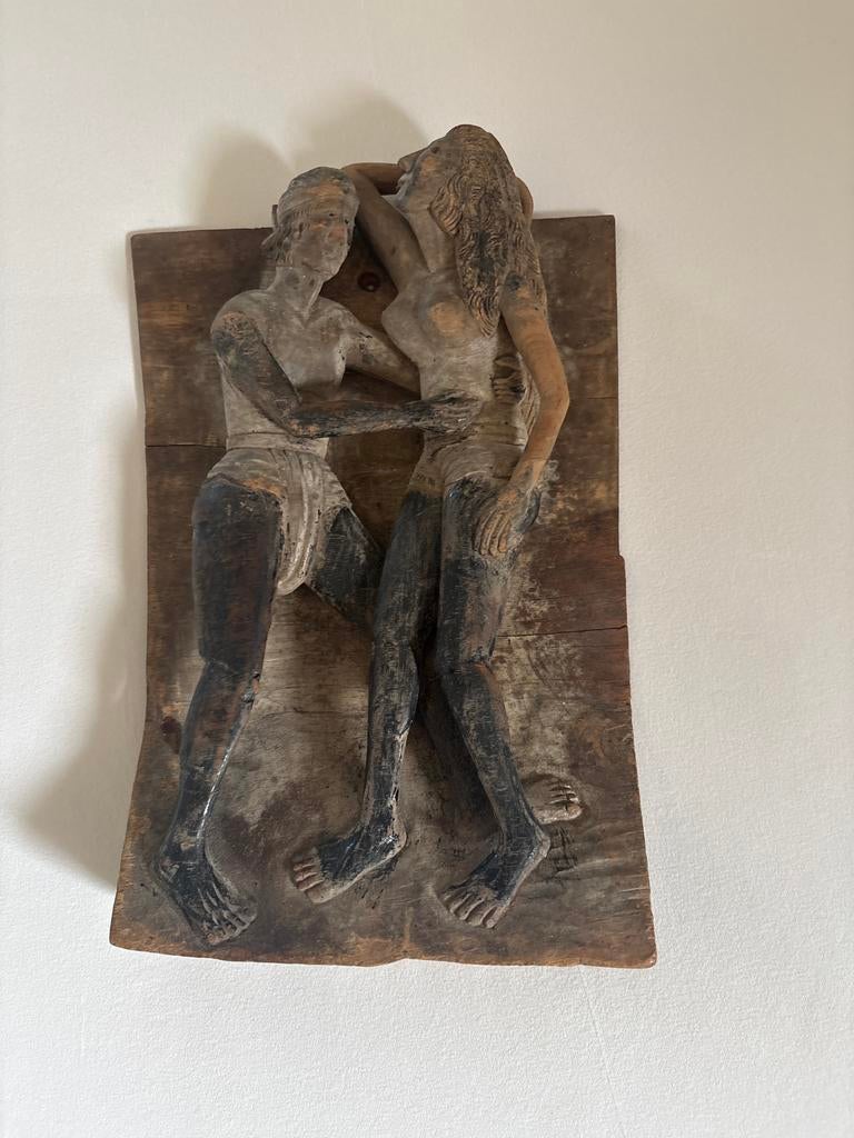 Houtsnijwerk Indonesië koppel, Antiek en Kunst, Ophalen, Houtsnijwerk